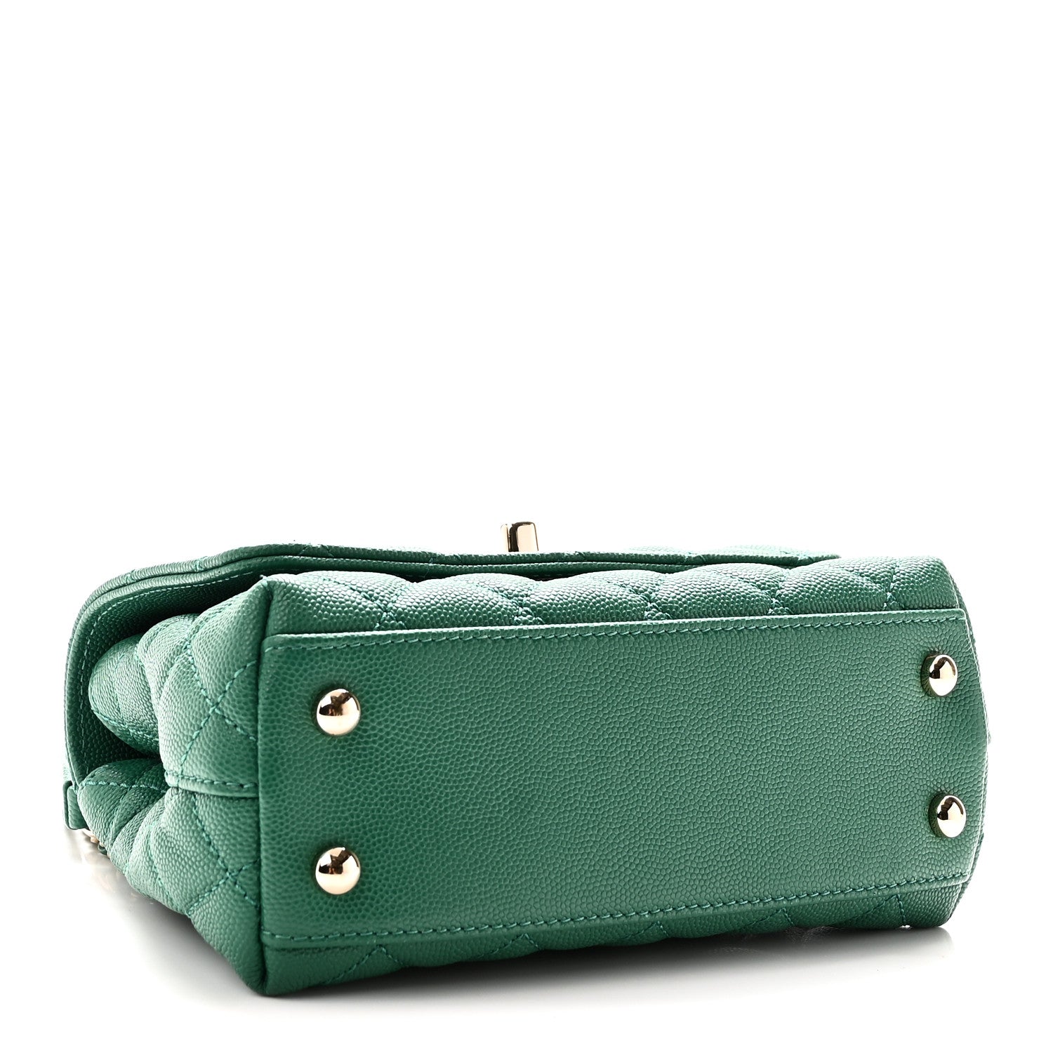 Chanel Caviar Quilted Extra Mini Coco Handle Flap Green 4 of 10