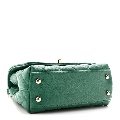 Chanel Caviar Quilted Extra Mini Coco Handle Flap Green 4 of 10