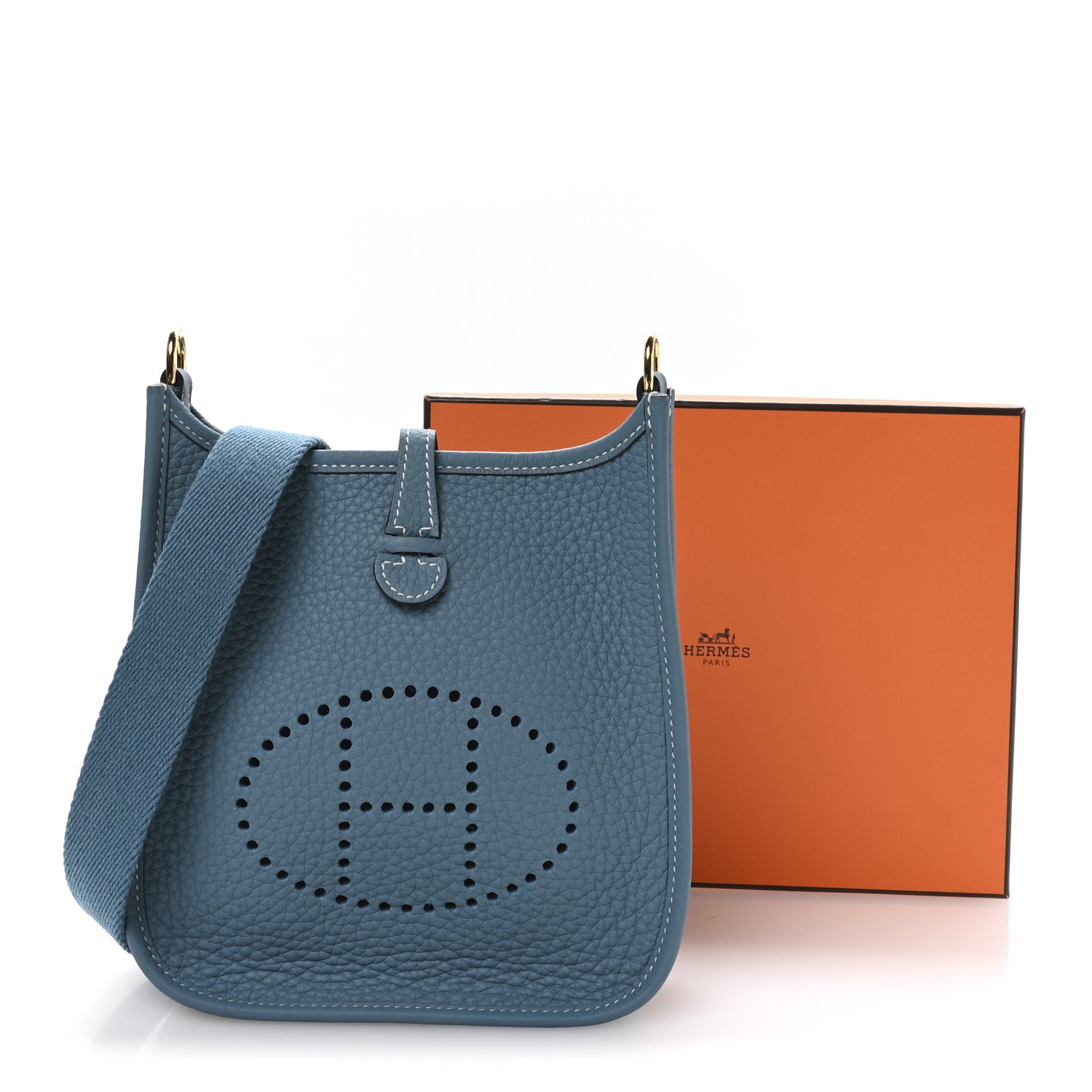 Hermes Taurillon Clemence Evelyne TPM New Blue Jean 1862425