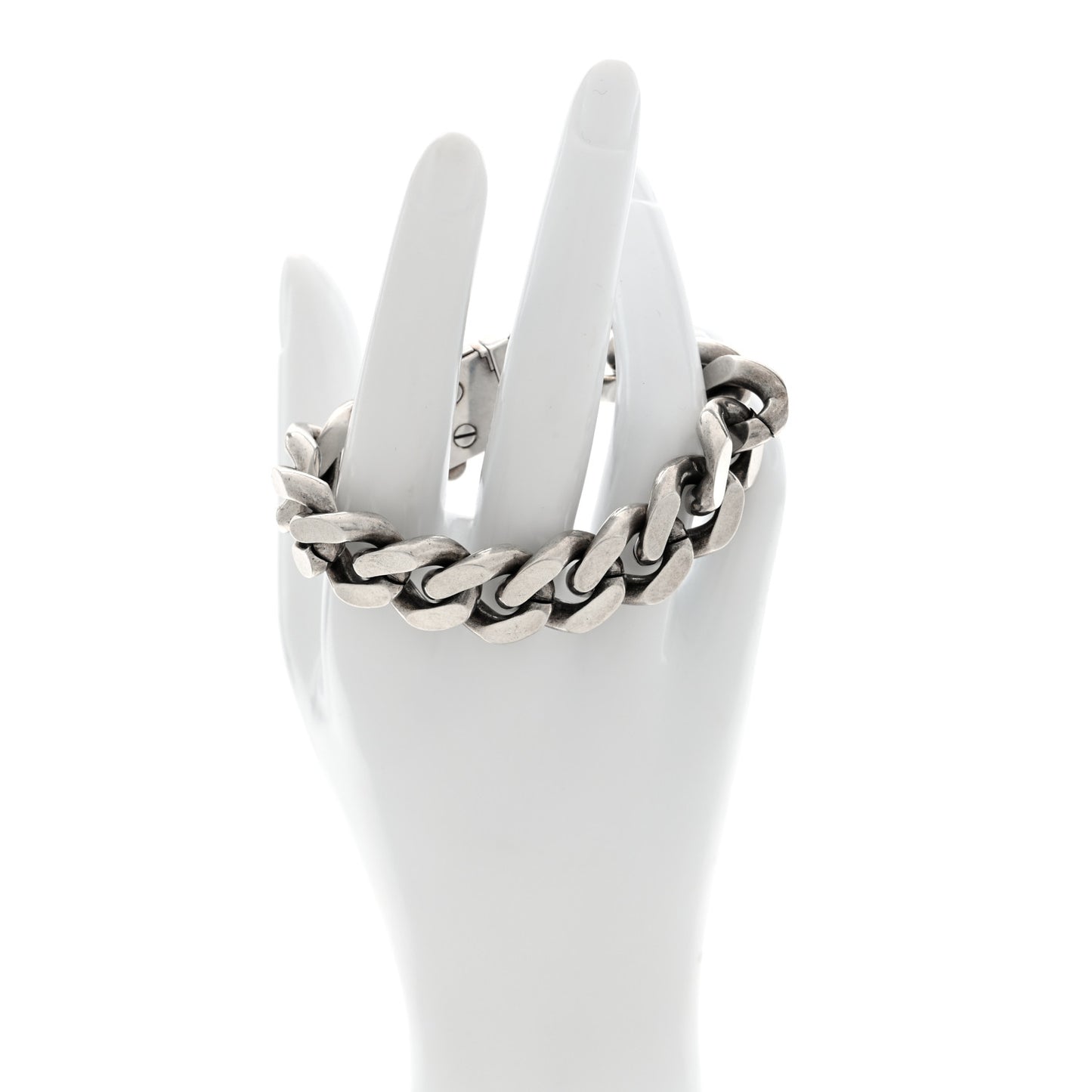 Metal Curb Chain Bracelet Oxidized Silver