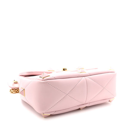 Valentino Garavani Nappa Enamel Medium Roman Stud Shoulder Bag Rose Quartz 4 of 10