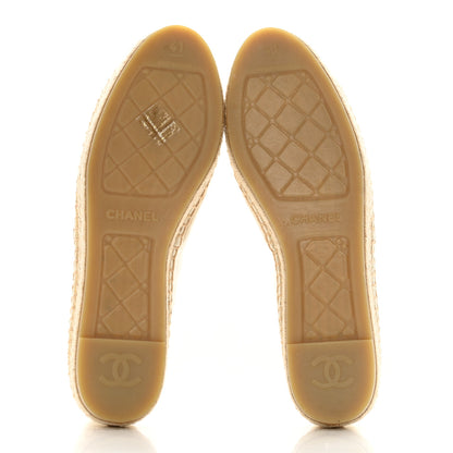 Chanel Fabric Biarritz CC Espadrilles 41 White Gold 5 of 10