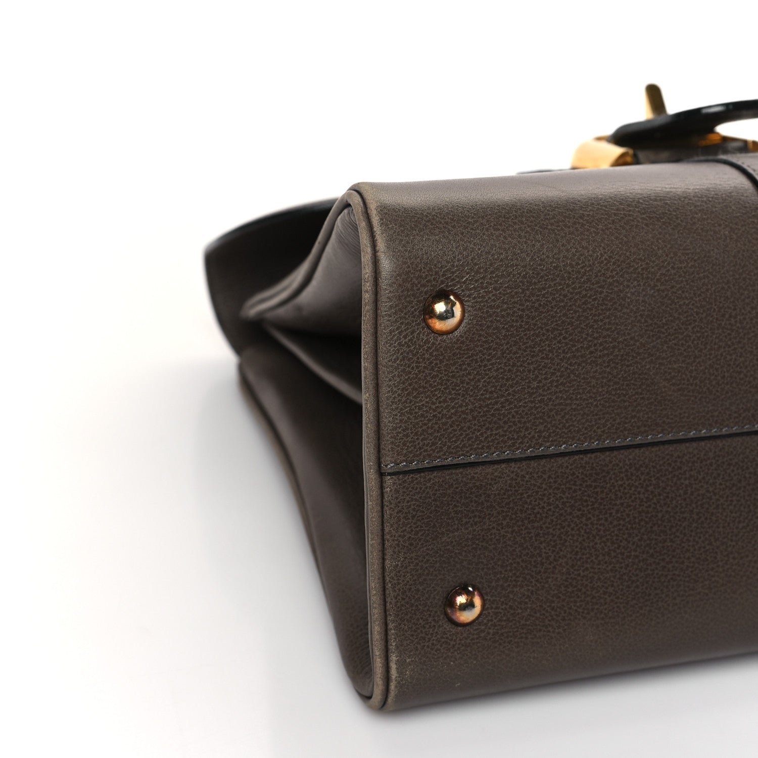 Delvaux Grained Calfskin MM Brillant Satchel Smoked Brown 7 of 11