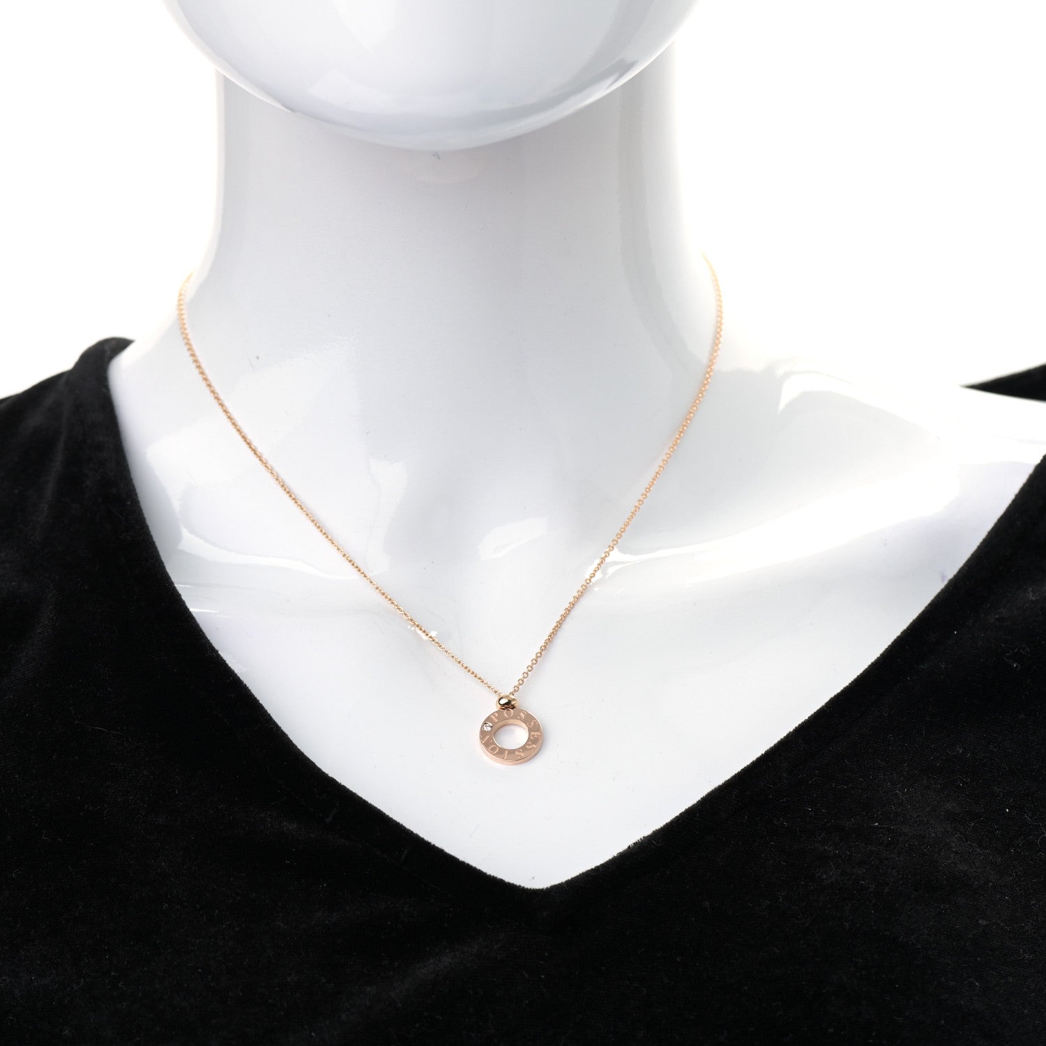 Piaget 18K Rose Gold Diamond Possession Circle Pendant Necklace 2 of 6