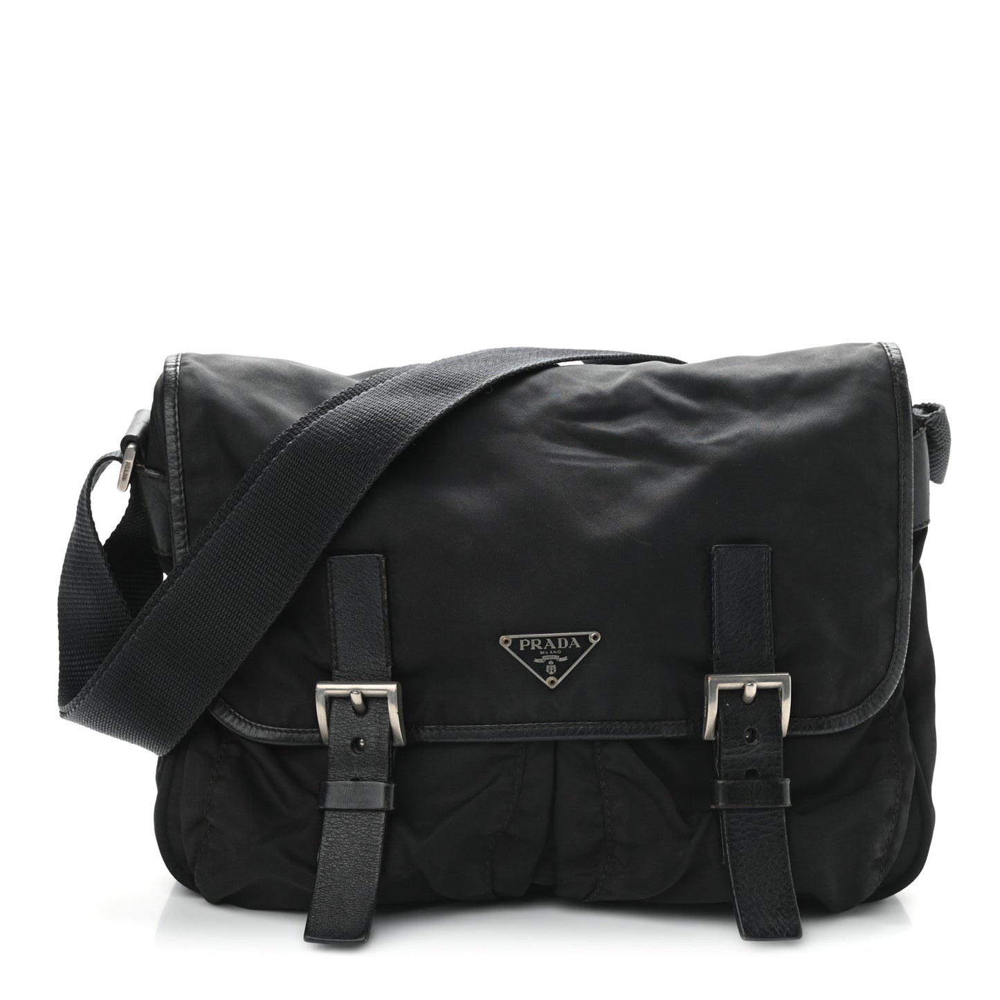 Nylon Vela Messenger Bag Black