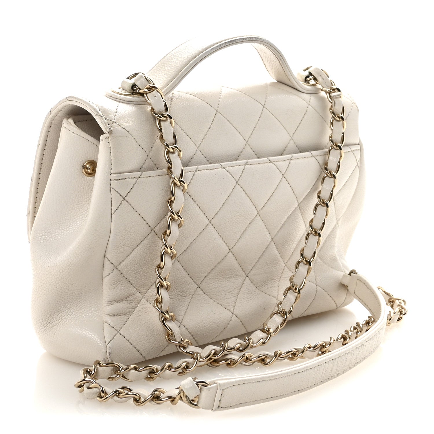 Chanel Caviar Quilted Medium Business Affinity Flap White 3 of 10