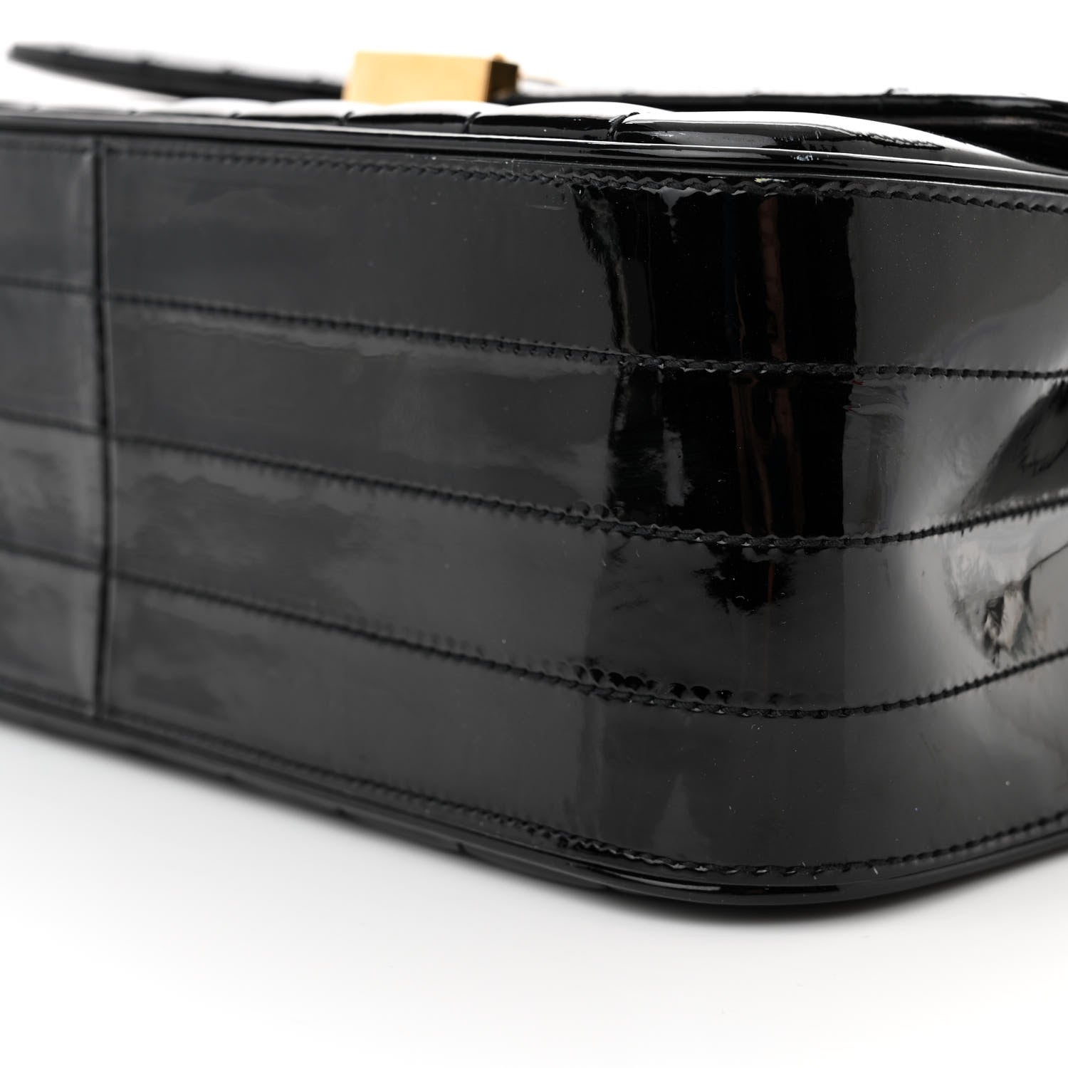Saint Laurent Patent Matelasse Monogram Large Vicky Chain Bag Black 9 of 13