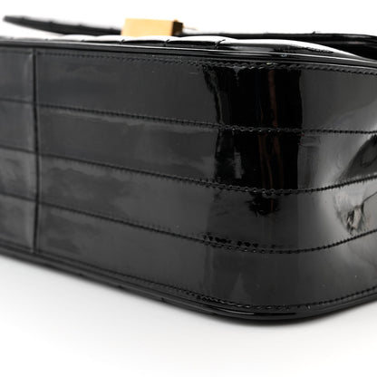 Saint Laurent Patent Matelasse Monogram Large Vicky Chain Bag Black 9 of 13