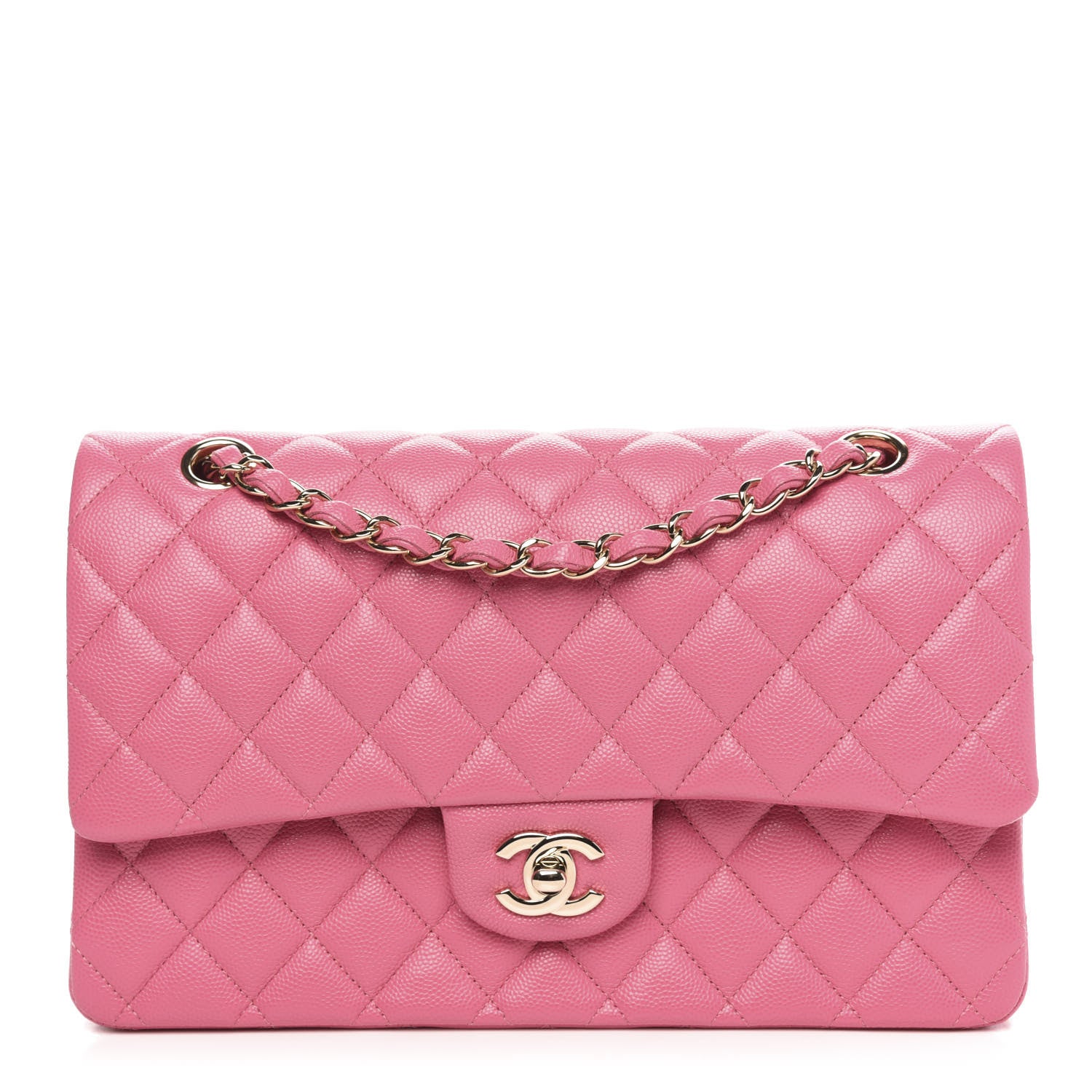 Chanel Caviar Quilted Medium Double Flap Pink 1 of 9