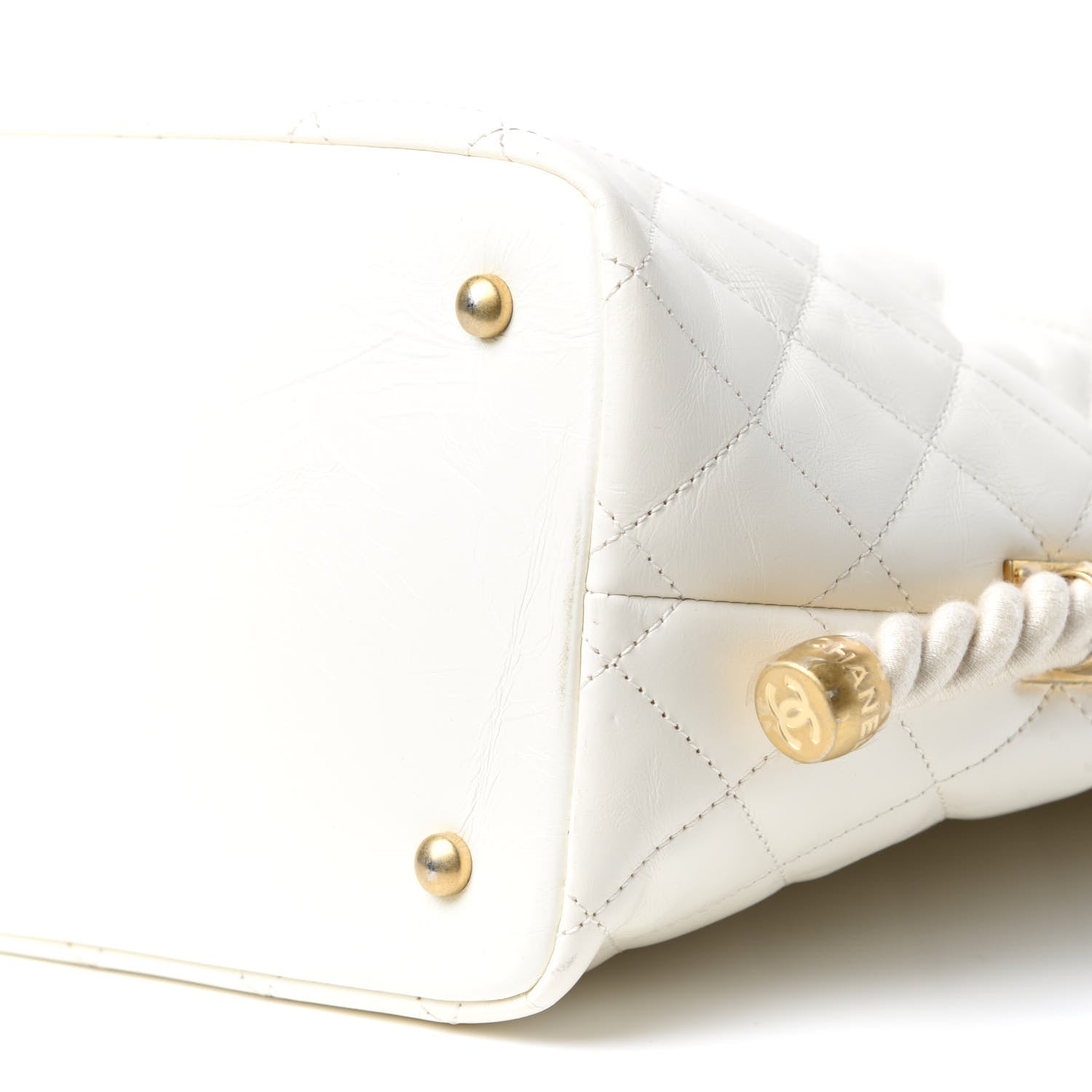 Chanel Crumpled Calfskin En Vogue Rope Hobo Bag White 10 of 10