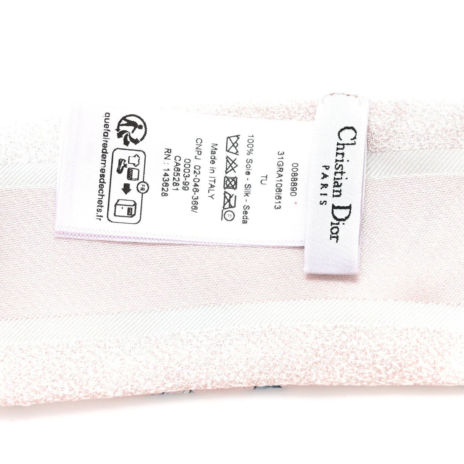 Christian Dior Silk Twill D-Floral Mitzah Scarf Pink Blue 3 of 3
