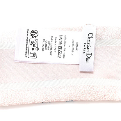 Christian Dior Silk Twill D-Floral Mitzah Scarf Pink Blue 3 of 3