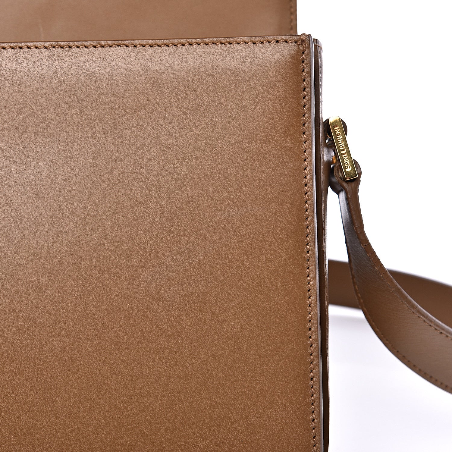 Saint Laurent Smooth Calfskin Medium Classic Monogram Universite Bag Dark Beige 13 of 17