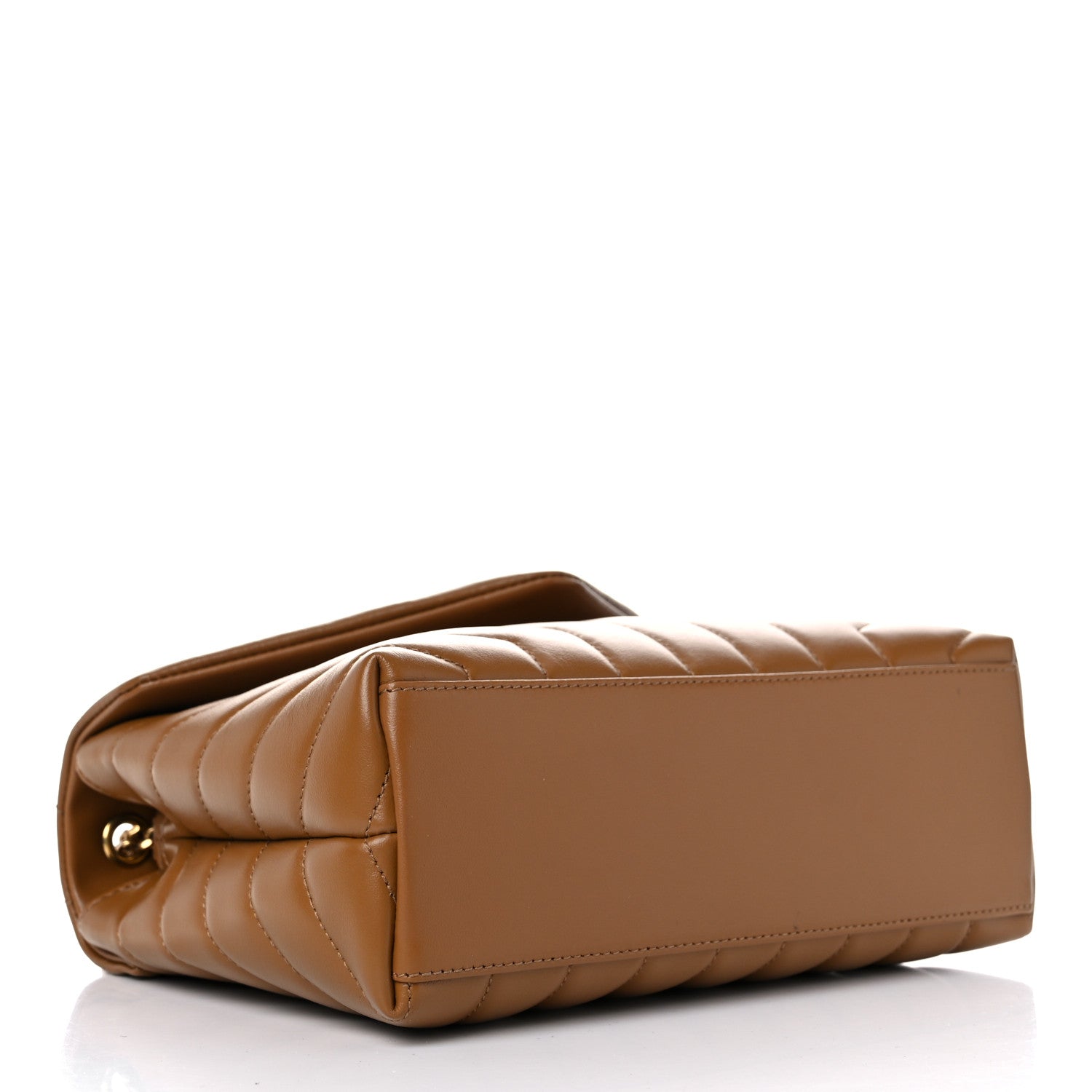 Saint Laurent Calfskin Y Quilted Monogram Small Loulou Chain Satchel Dark Natural 4 of 11