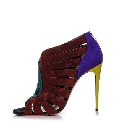 Christian Louboutin Suede Toot Mignonne 100 Cutout Heels 37.5 Multi 1 of 9