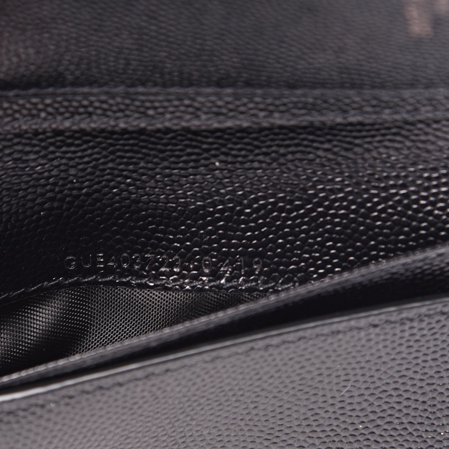 Saint Laurent Grain De Poudre Matelasse Chevron Monogram Compact Zip Around Wallet Black 7 of 11