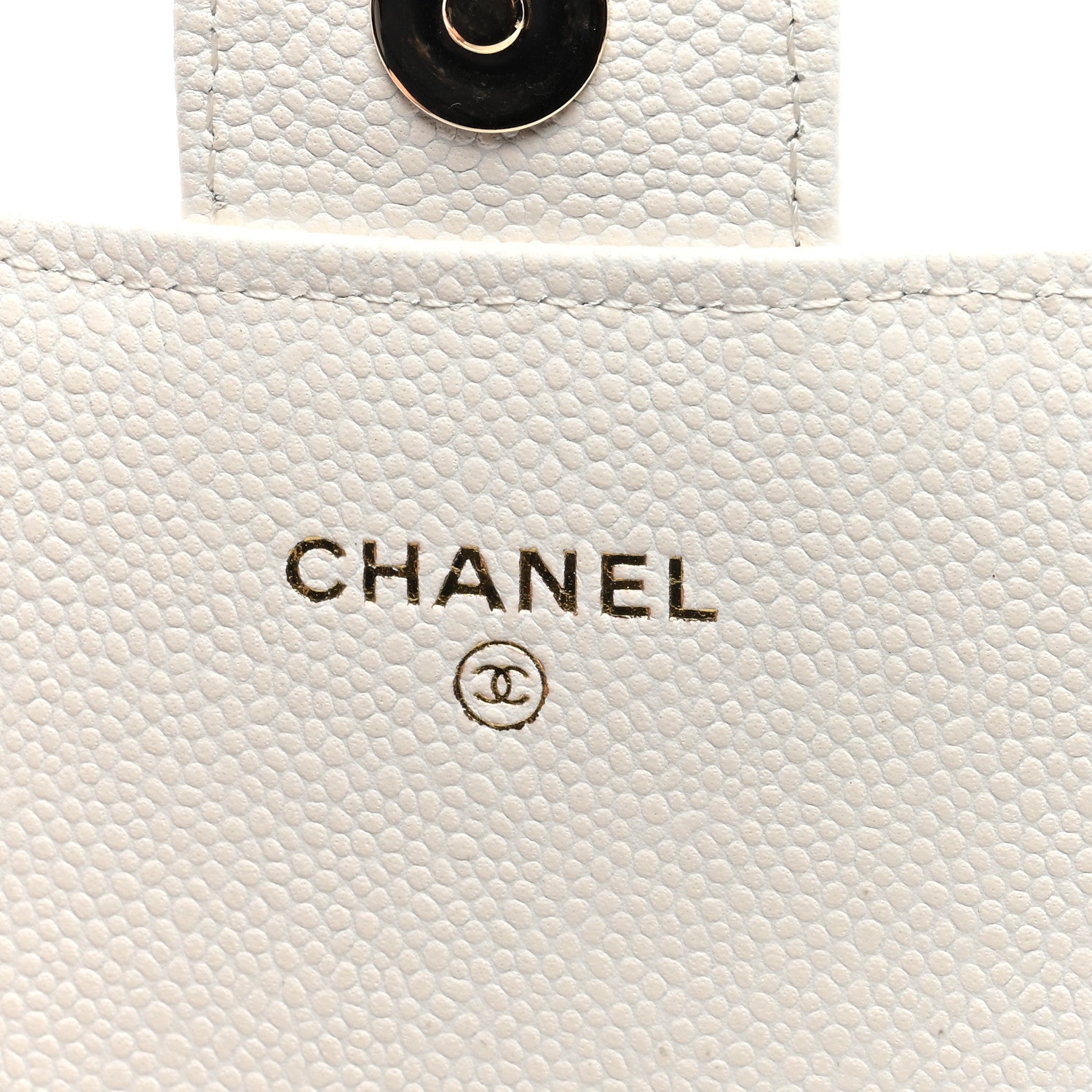 Chanel Caviar Quilted Flap Phone Holder With Chain White 6 of 10