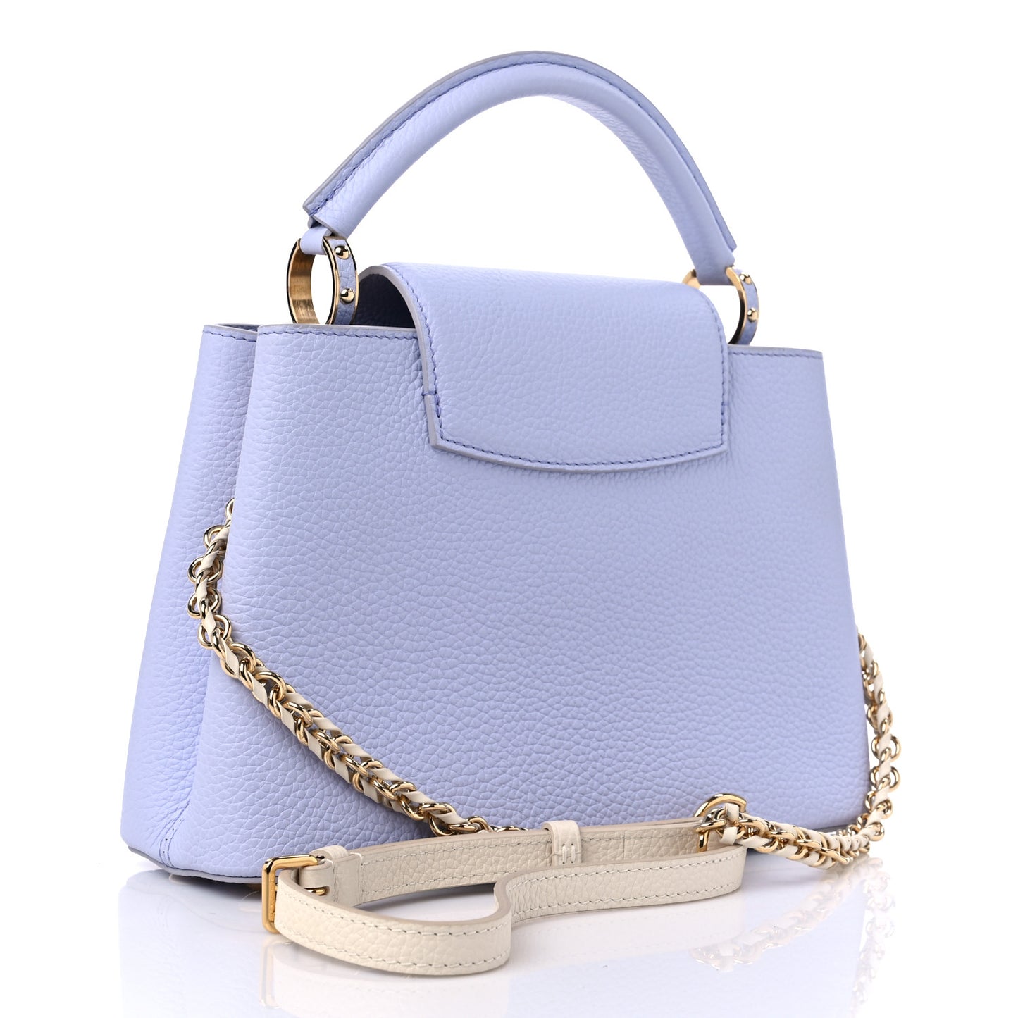 Taurillon Braided Chain Capucines BB Iris Creme