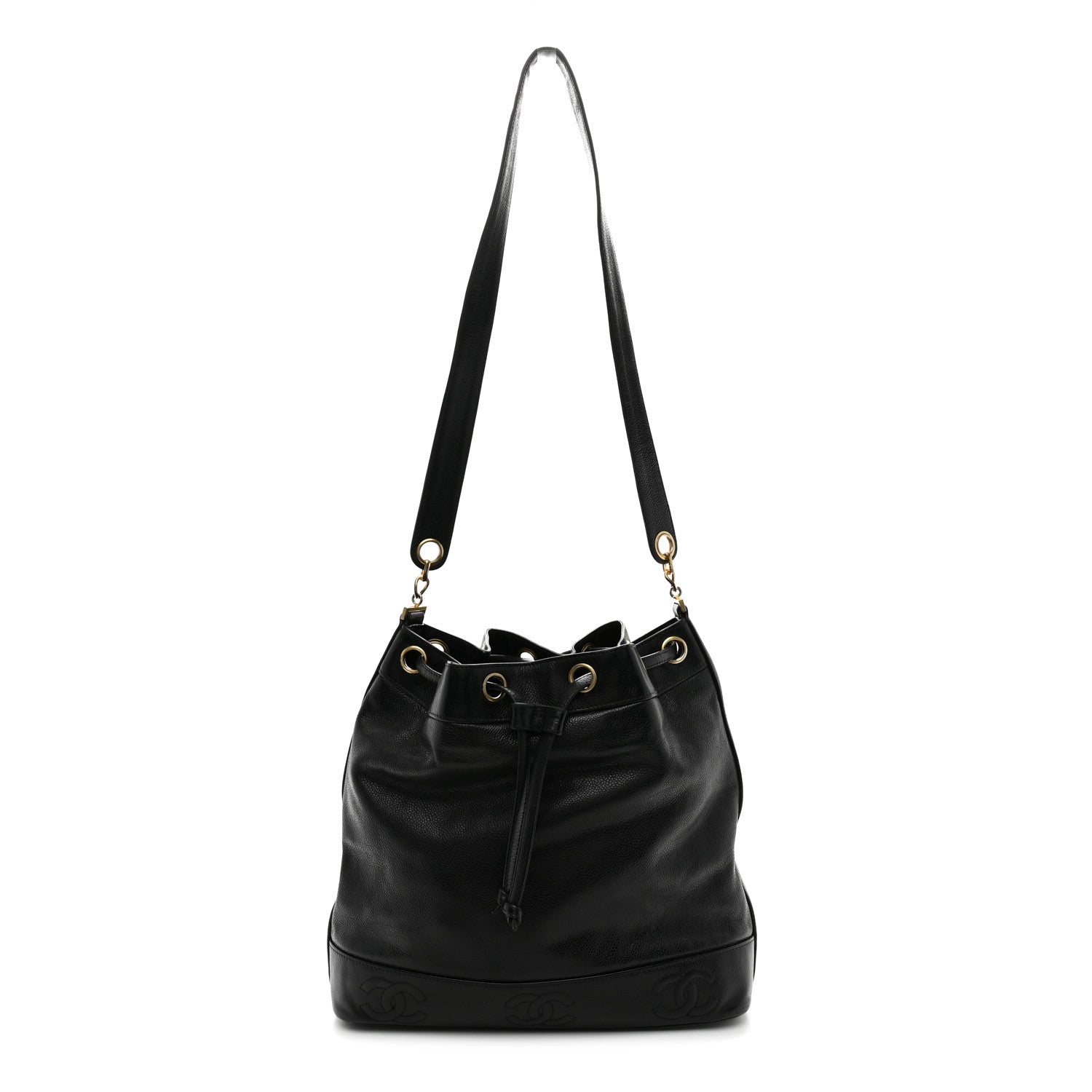 Chanel Caviar CC Drawstring Shoulder Bag Black 1 of 13