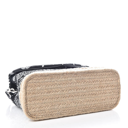 Saint Laurent Cotton Bandana Y Quilted Monogram Toy Loulou Crossbody Bag Black White 4 of 11
