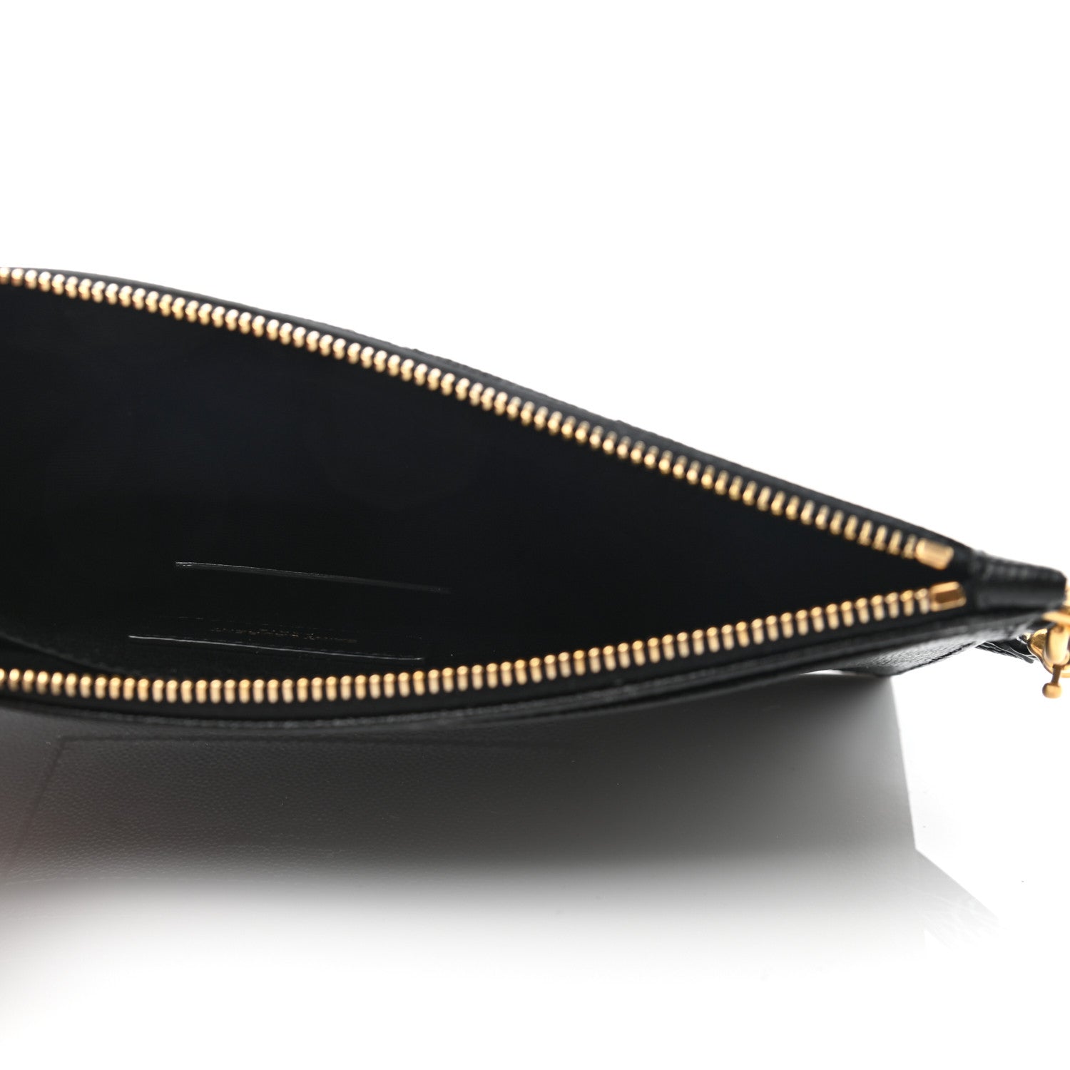 Saint Laurent Grain De Poudre Chevron Monogram Large Bill Pouch Black 5 of 9