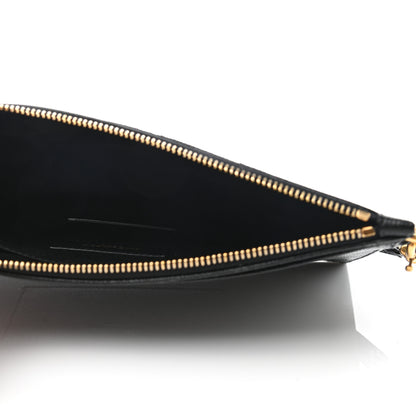 Saint Laurent Grain De Poudre Chevron Monogram Large Bill Pouch Black 5 of 9