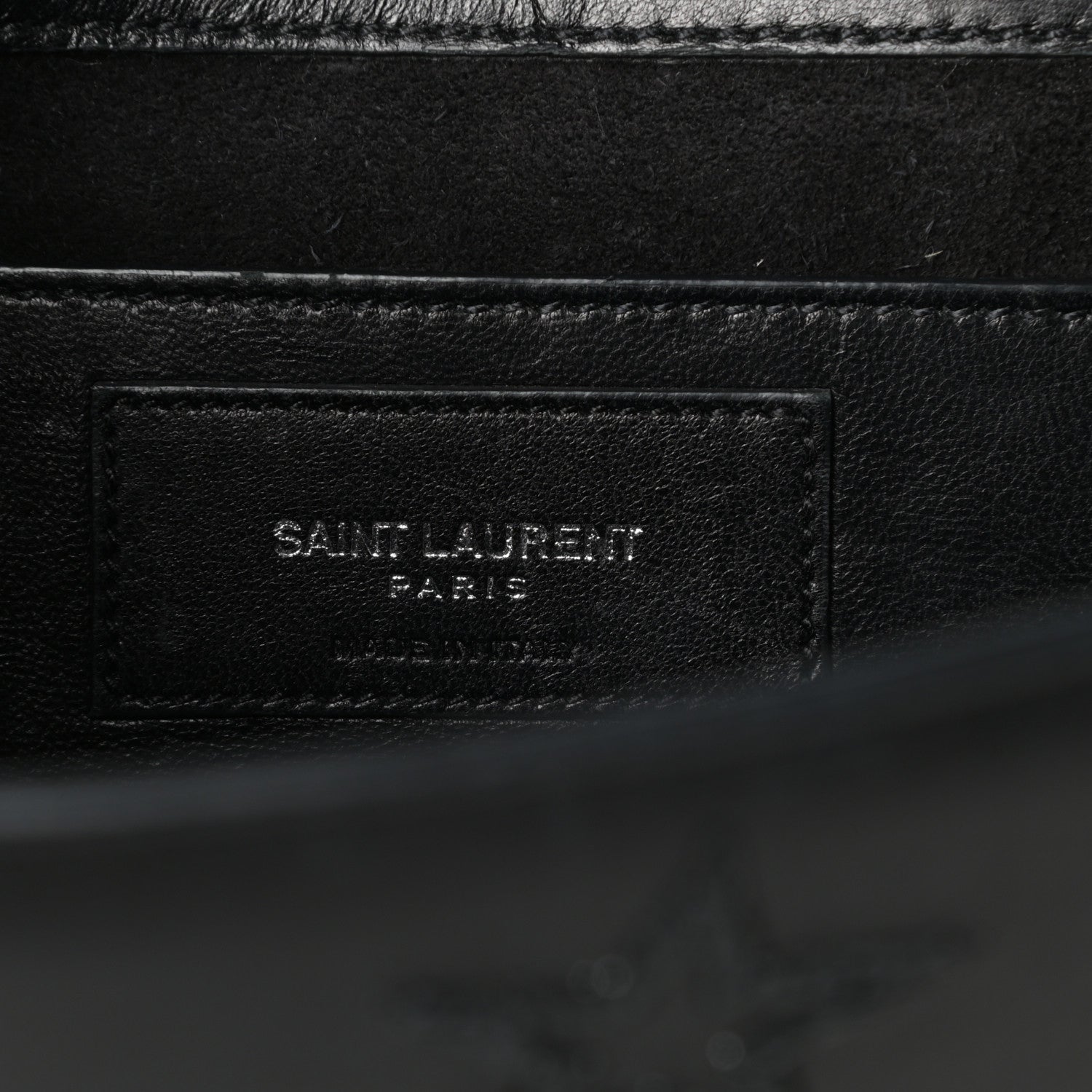 Saint Laurent Calfskin Star Embroidered Crocodile Embossed Small Betty Black 6 of 8