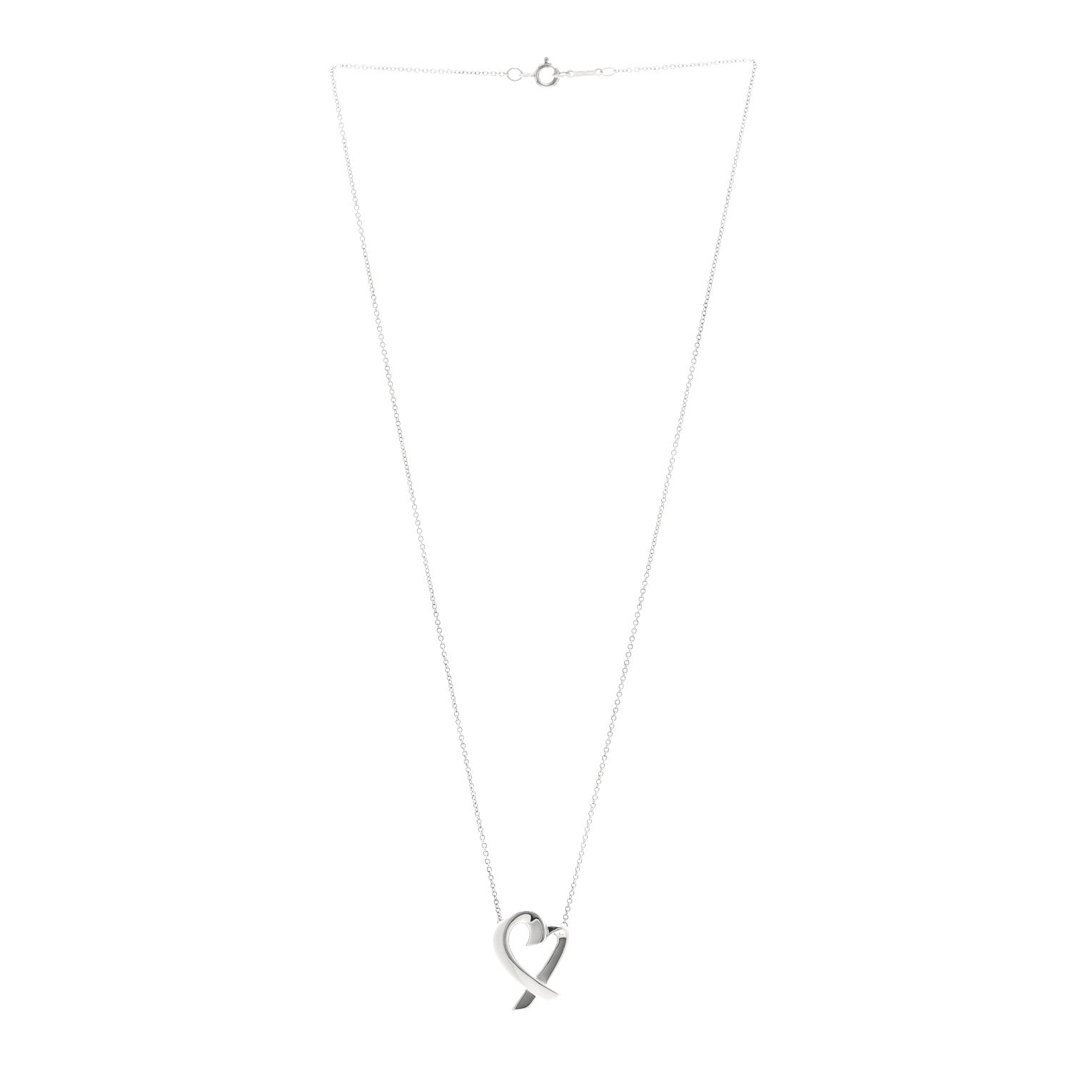 Tiffany Sterling Silver Paloma Picasso Loving Heart Pendant Necklace 3 of 5