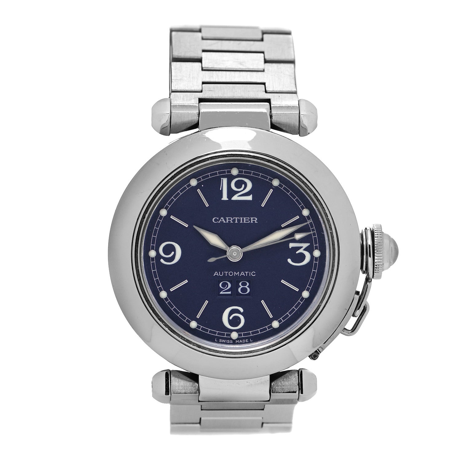 Cartier Stainless Steel 35mm Pasha C Big Date Automatic Watch Blue 1 of 4