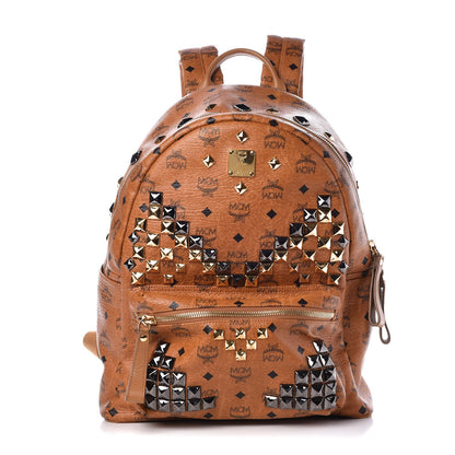 MCM Visetos Studded Medium Stark M Backpack Cognac 1 of 6