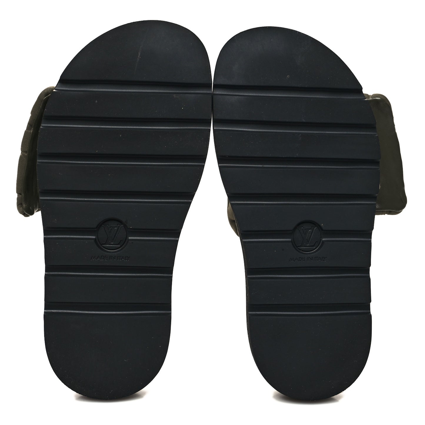 Technical Fabric Embossed Monogram Pool Pillow Comfort Mules 39 Khaki