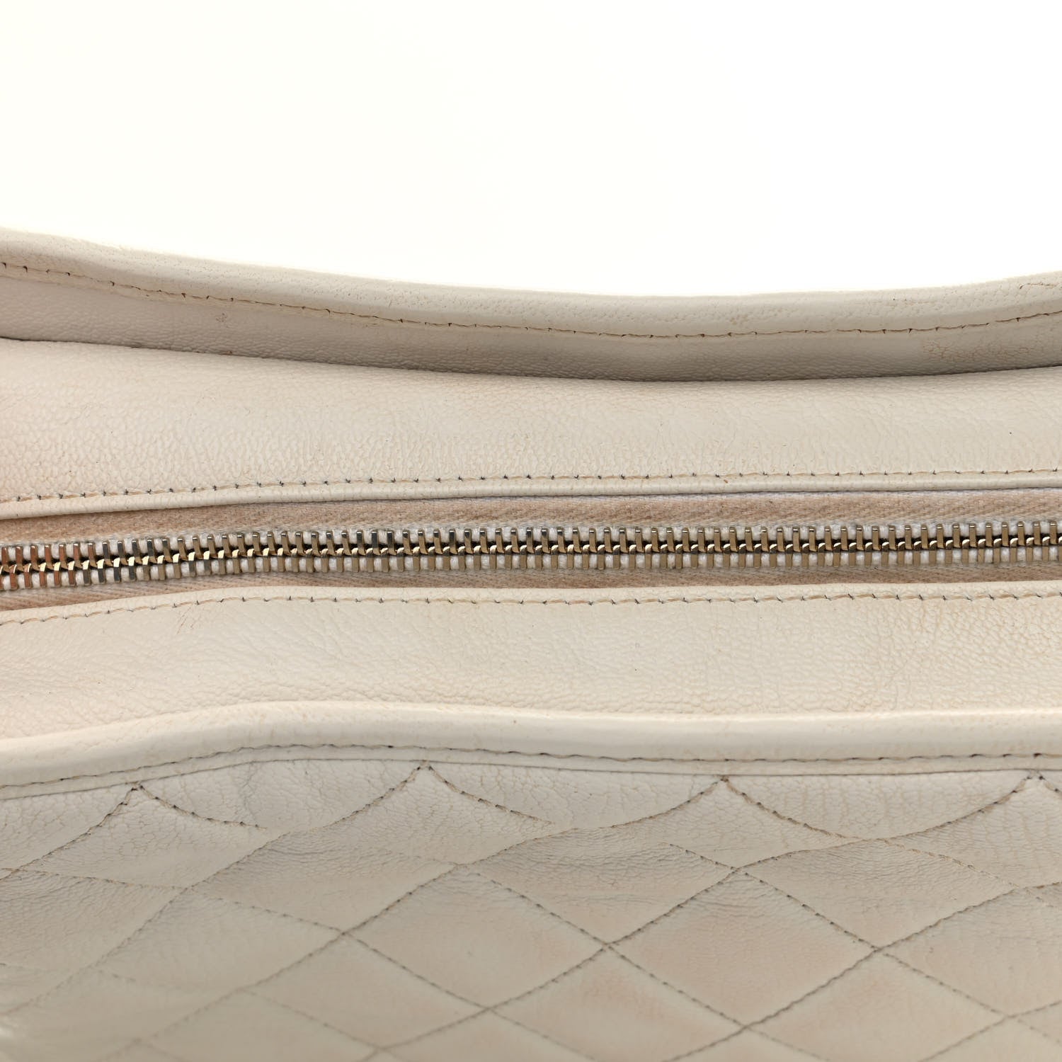 Chanel Patent Goatskin Quilted Medium Gabrielle Hobo White 14 of 16