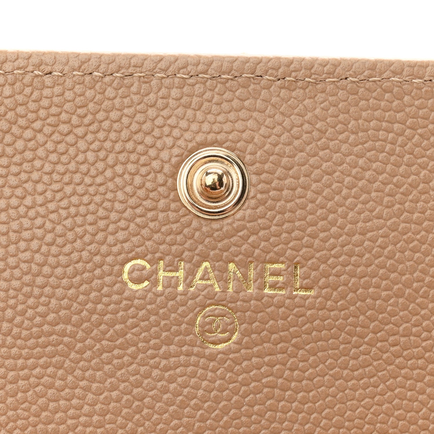 Chanel Caviar Quilted Crystal CC Large Gusset Flap Wallet Beige 6 of 9