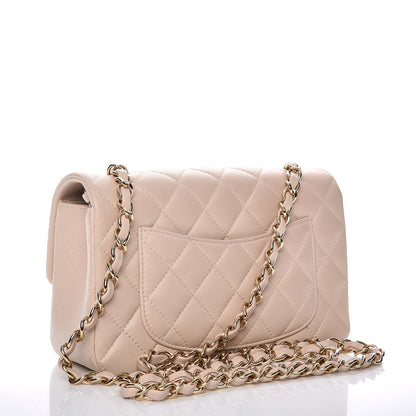 Chanel Lambskin Quilted Mini Rectangular Flap Light Beige 3 of 12