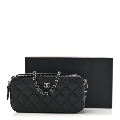 Chanel Lambskin Quilted Small Clutch With Chain Black 12 of 12