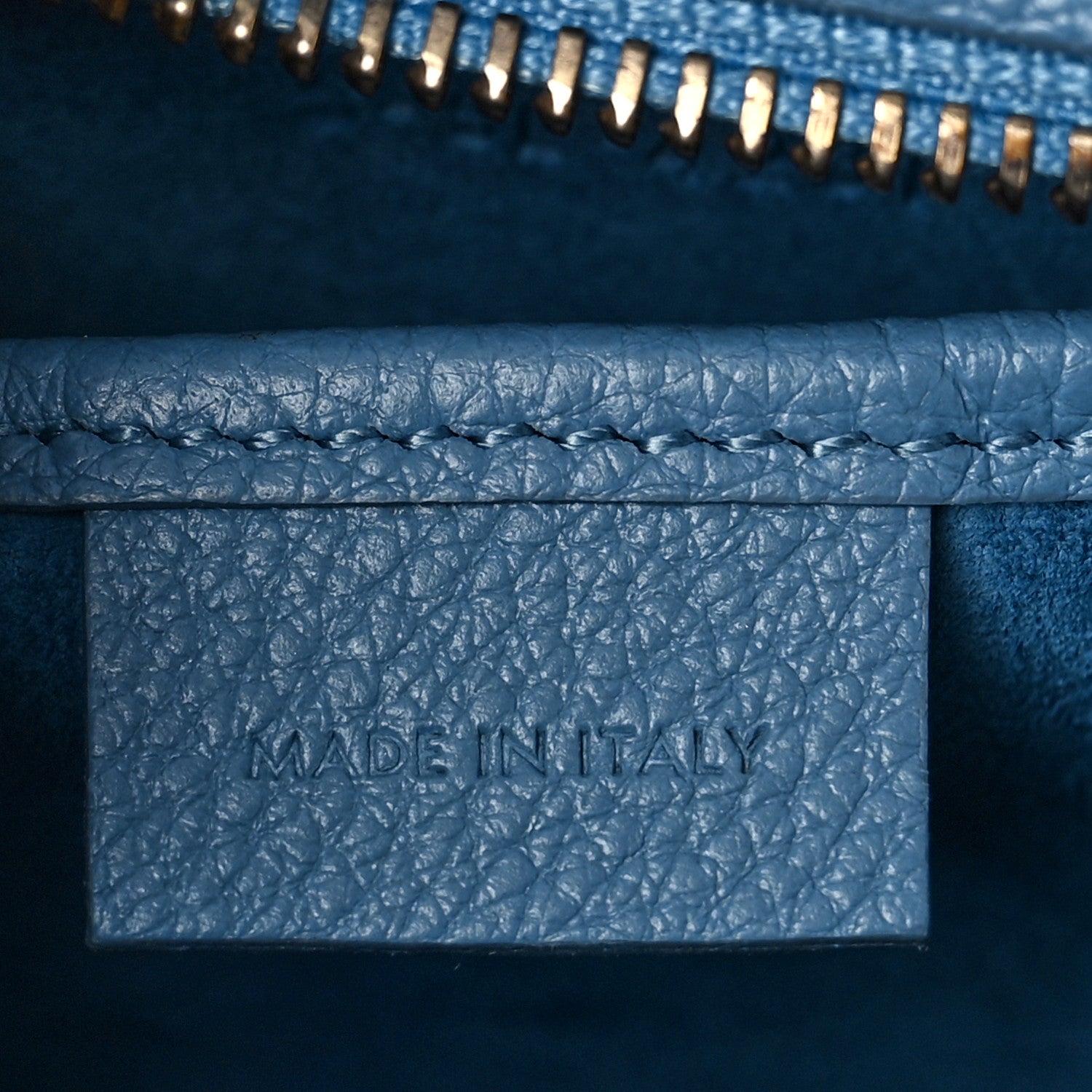 Celine Drummed Calfskin Nano Luggage Azure 6 of 10