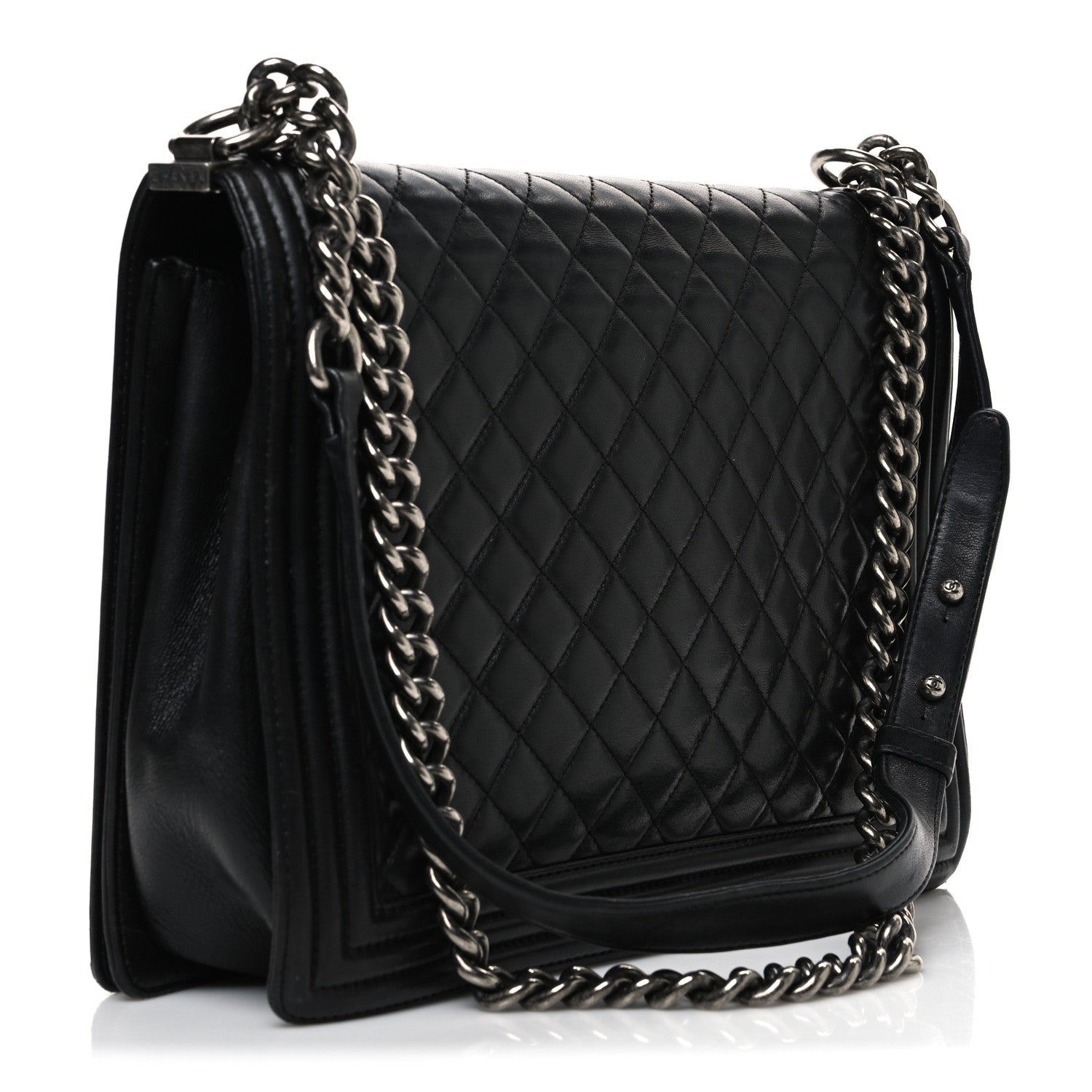 Chanel Lambskin Quilted Large Boy Flap Black 3 of 10