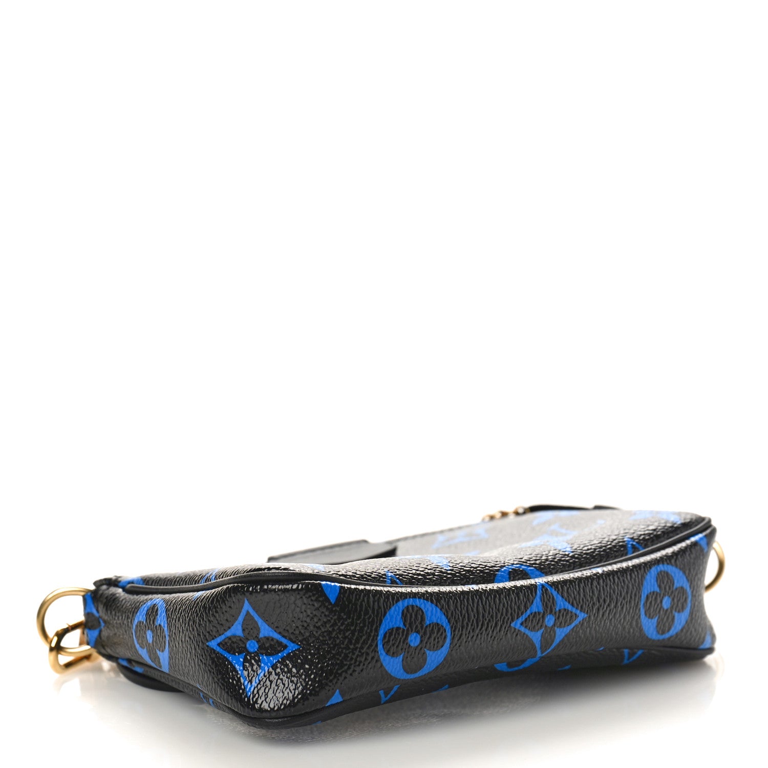 Louis Vuitton Colored Monogram Mini Pochette Accessories Blue Black 4 of 9
