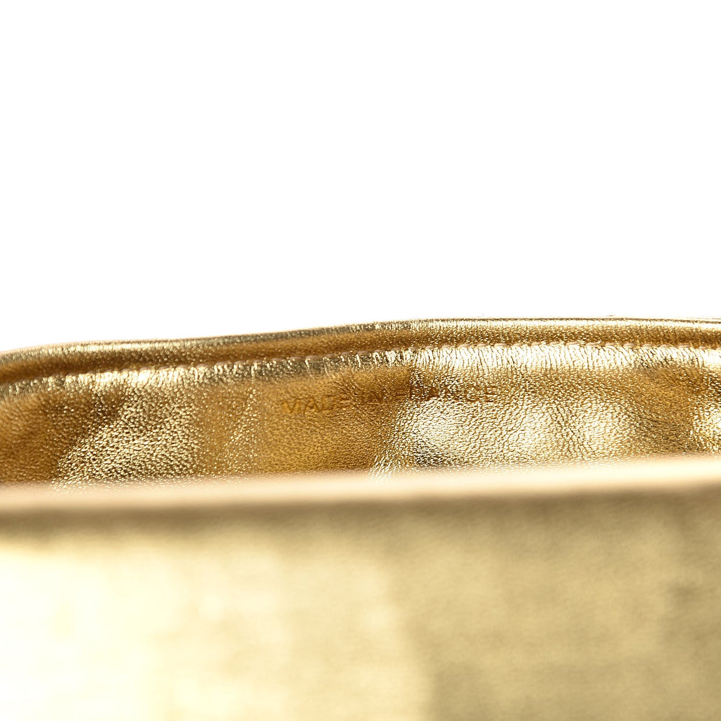 Metallic Lambskin Quilted Double Pocket Shoulder Bag Gold