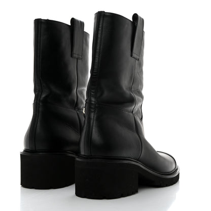 Chanel Calfskin CC Ankle Boots 38 Black 4 of 9