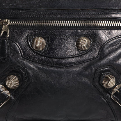 Balenciaga Chevre Giant 21 Silver Hardware Flat Handle Clutch Black 11 of 11