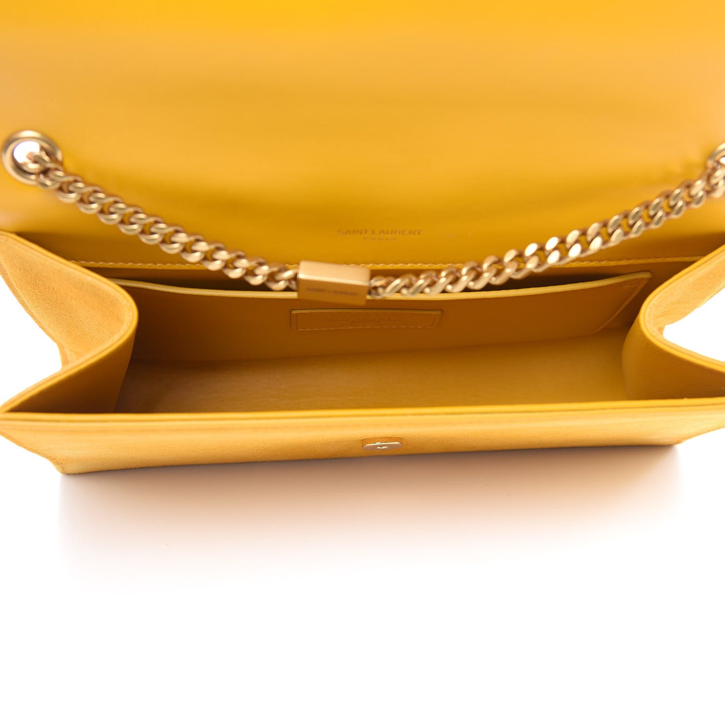 Suede Medium Classic Monogram Kate Tassel Satchel Saffron Yellow
