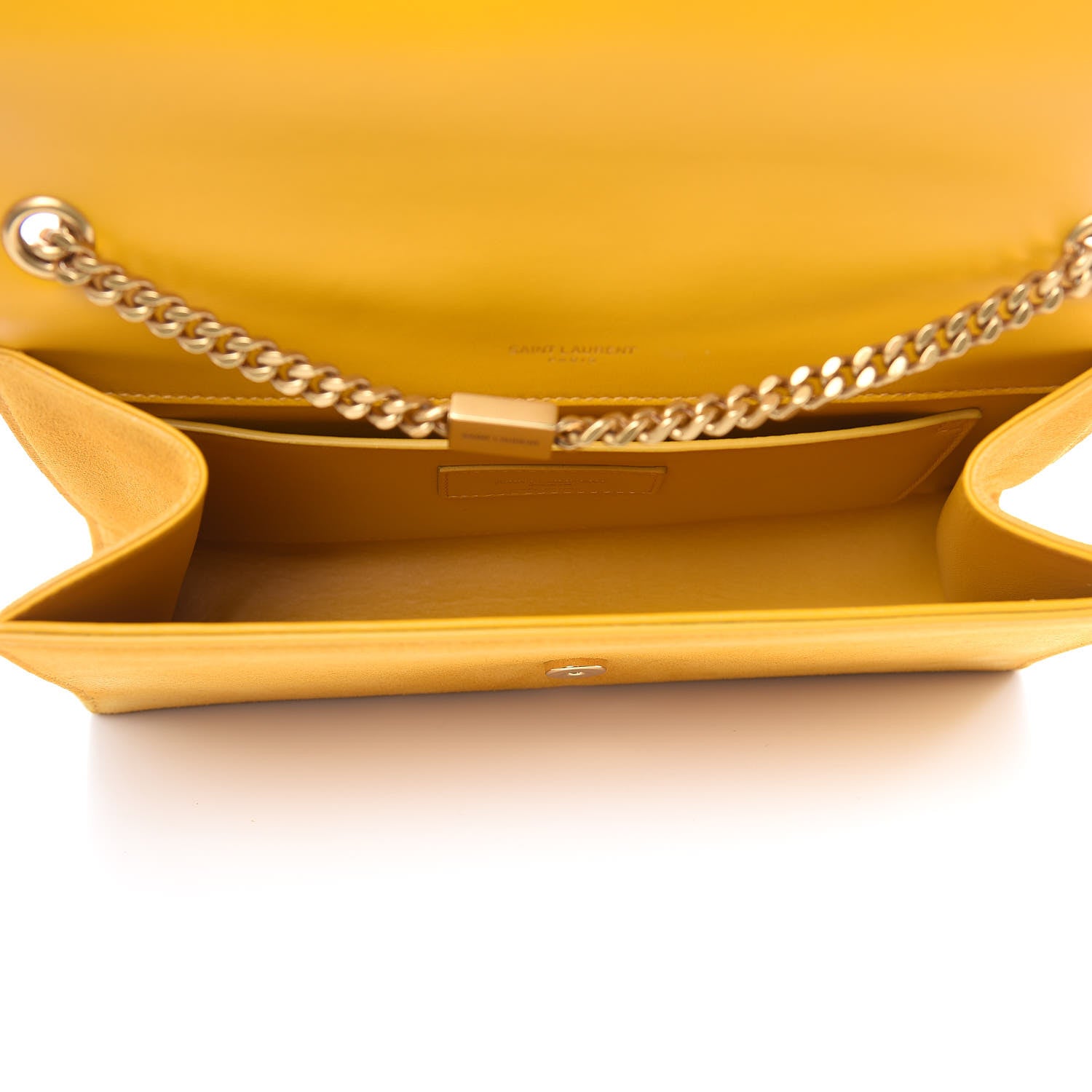 Saint Laurent Suede Medium Classic Monogram Kate Tassel Satchel Saffron Yellow 5 of 16