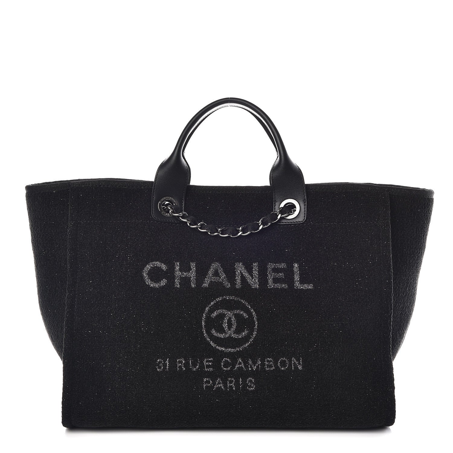 Chanel Lurex Boucle Medium Deauville Tote Black 1 of 11