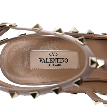 Valentino Garavani Nappa Rockstud Ankle Strap Pumps 38.5 Black Poudre 7 of 9