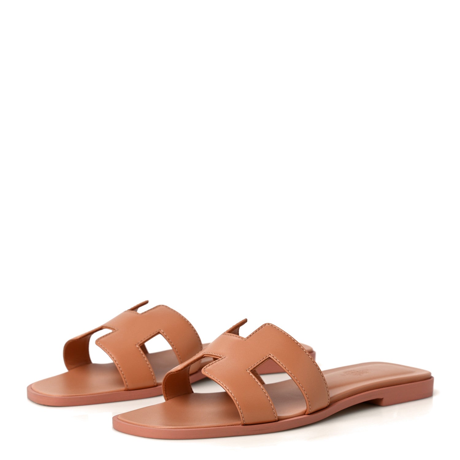 Hermes Calfskin Oran Sandals 37.5 Granit Rose 4 of 11