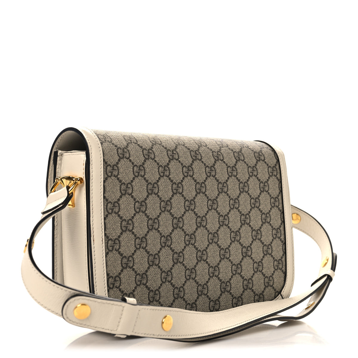 Gucci GG Supreme Monogram Horsebit 1955 Shoulder Bag Beige Mystic White 3 of 12