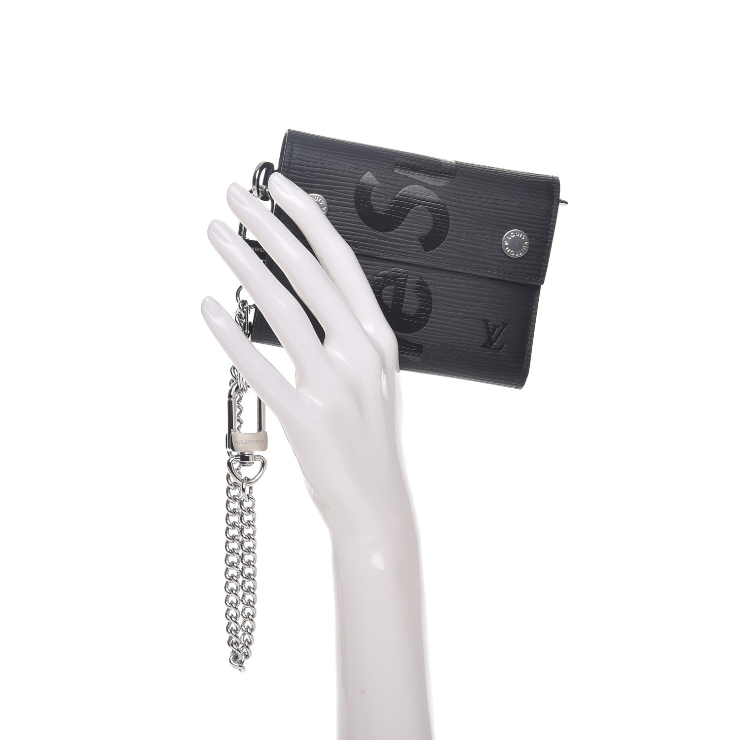 Louis Vuitton X SUPREME Epi Chain Wallet Black 2 of 10