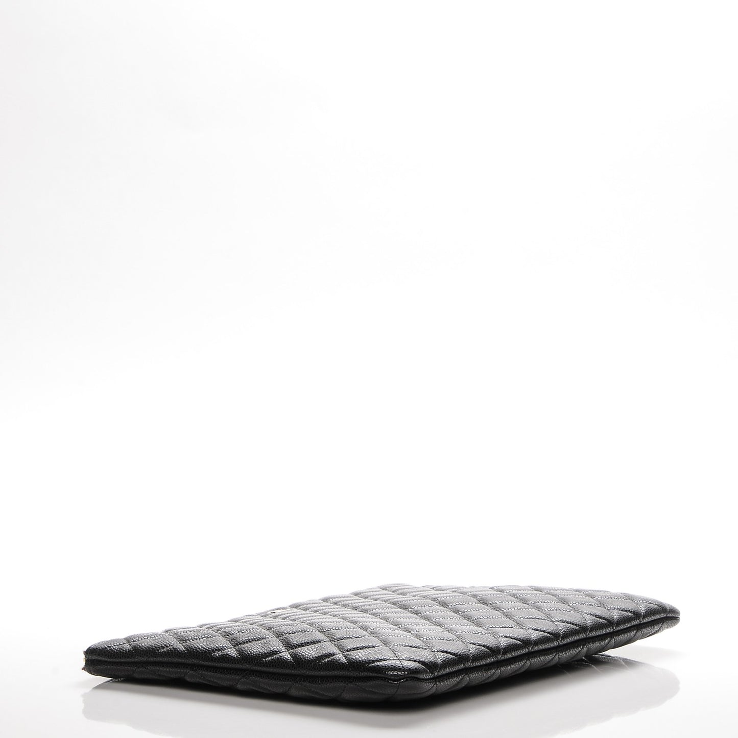 Caviar Quilted Large Cosmetic Case Black