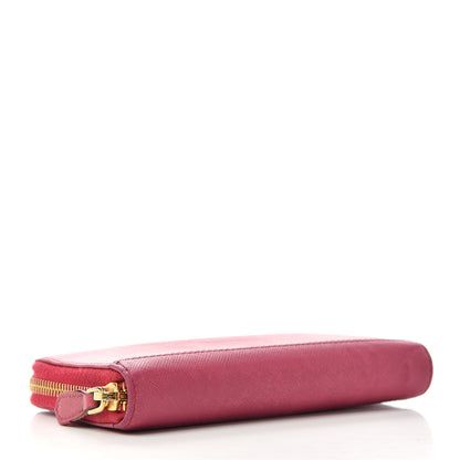Prada Saffiano Cuir Zip Around Wallet Ibisco Peonia 4 of 6
